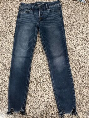 Old Navy Dark Wash Skinny Jeans with Frayed Hem